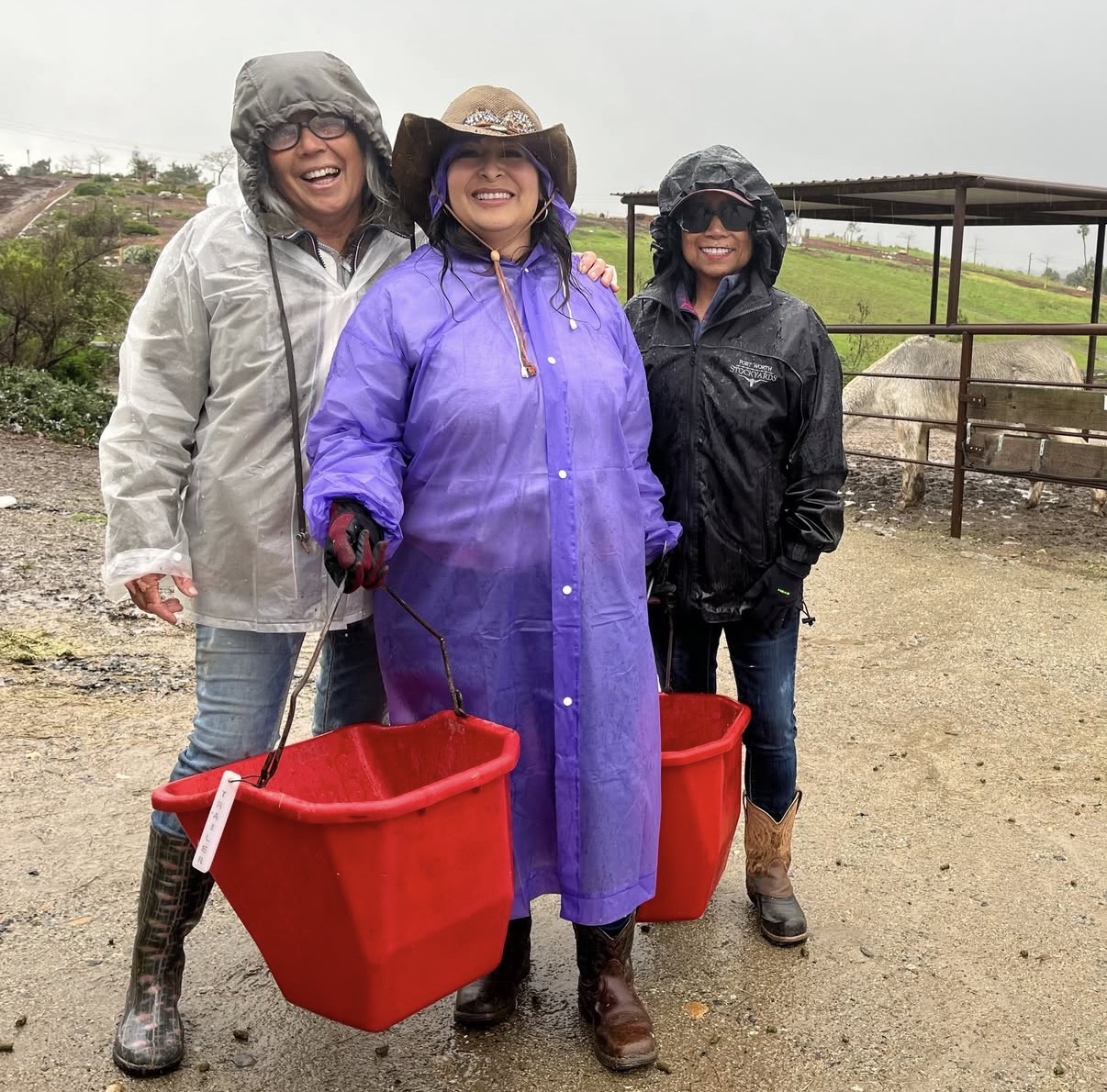 FR Volunteers in the rain